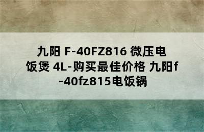 Joyoung/九阳 F-40FZ816 微压电饭煲 4L-购买最佳价格 九阳f-40fz815电饭锅